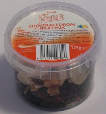 Pepitas de chocolate com mix de fruta - sem gl�ten