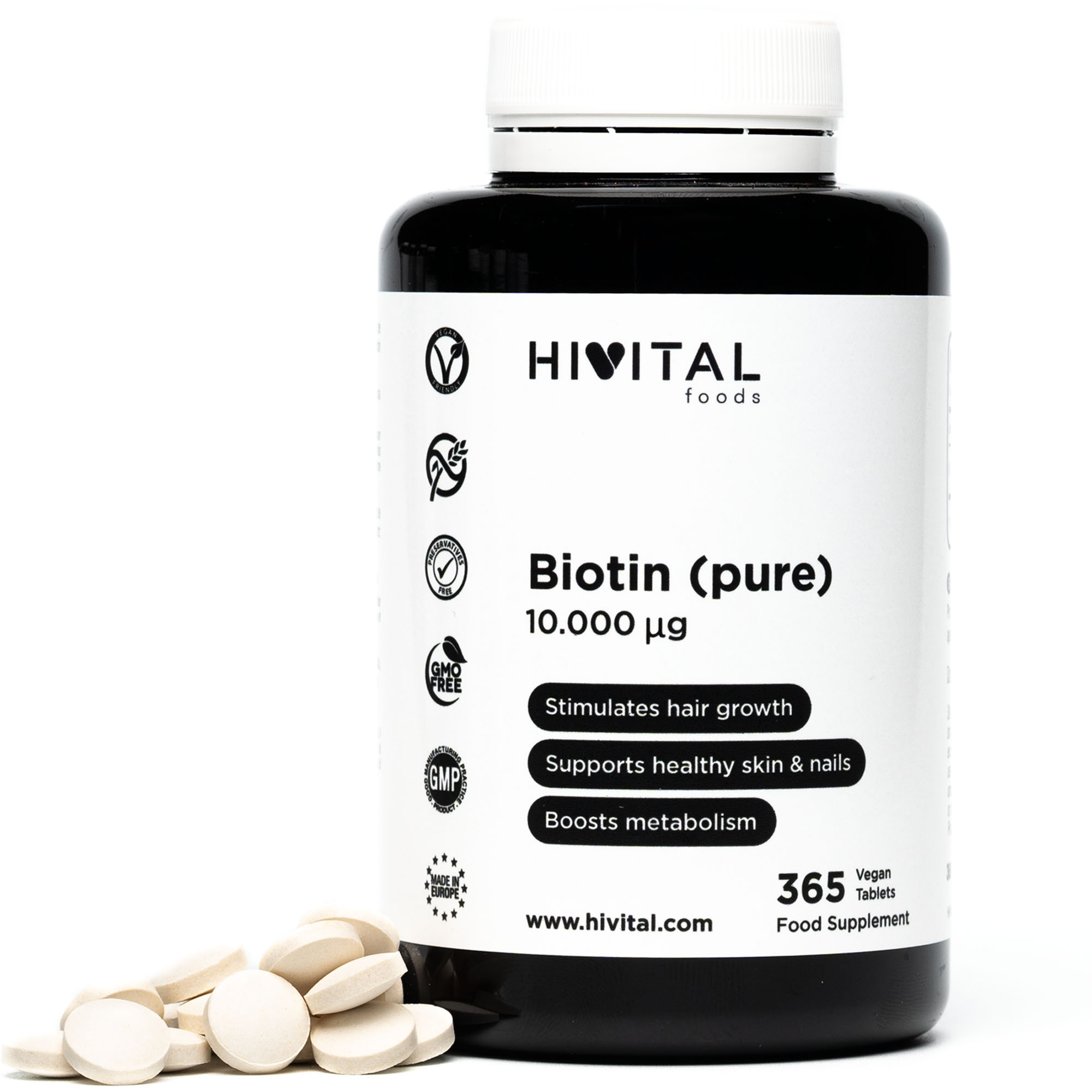 Biotina (pura) 10000 ug Hivital