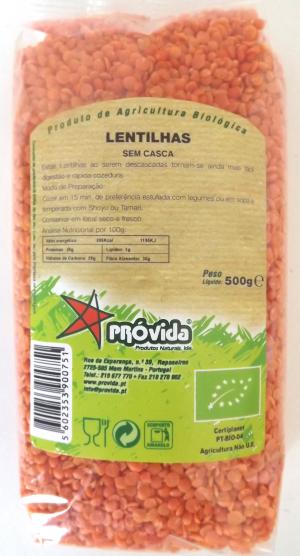 Lentilhas laranja sem casca BIO 500g